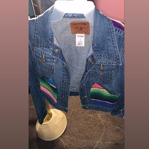 True Religion Rainbow Print Jean Jacket